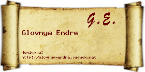 Glovnya Endre névjegykártya